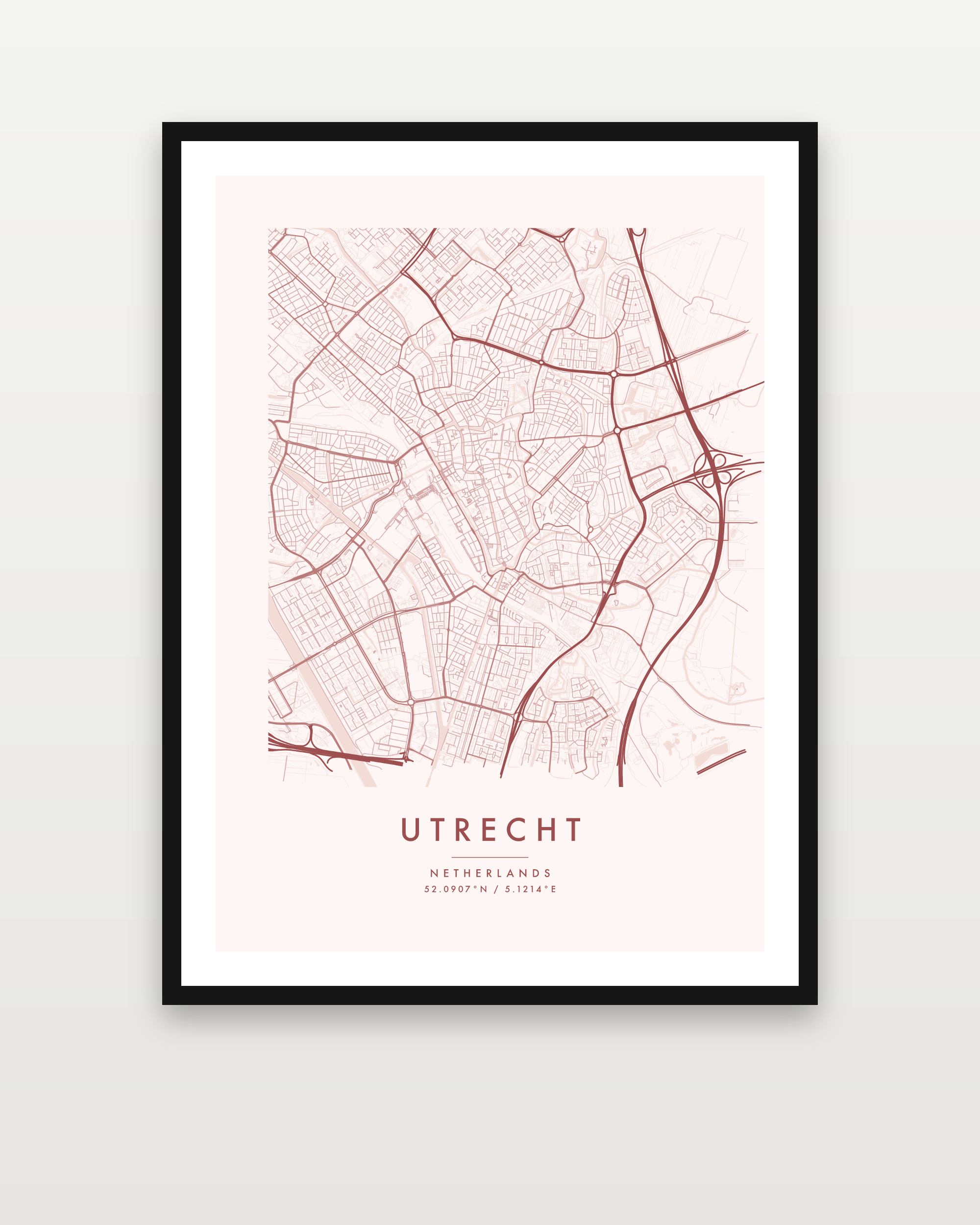 City map poster, blush theme