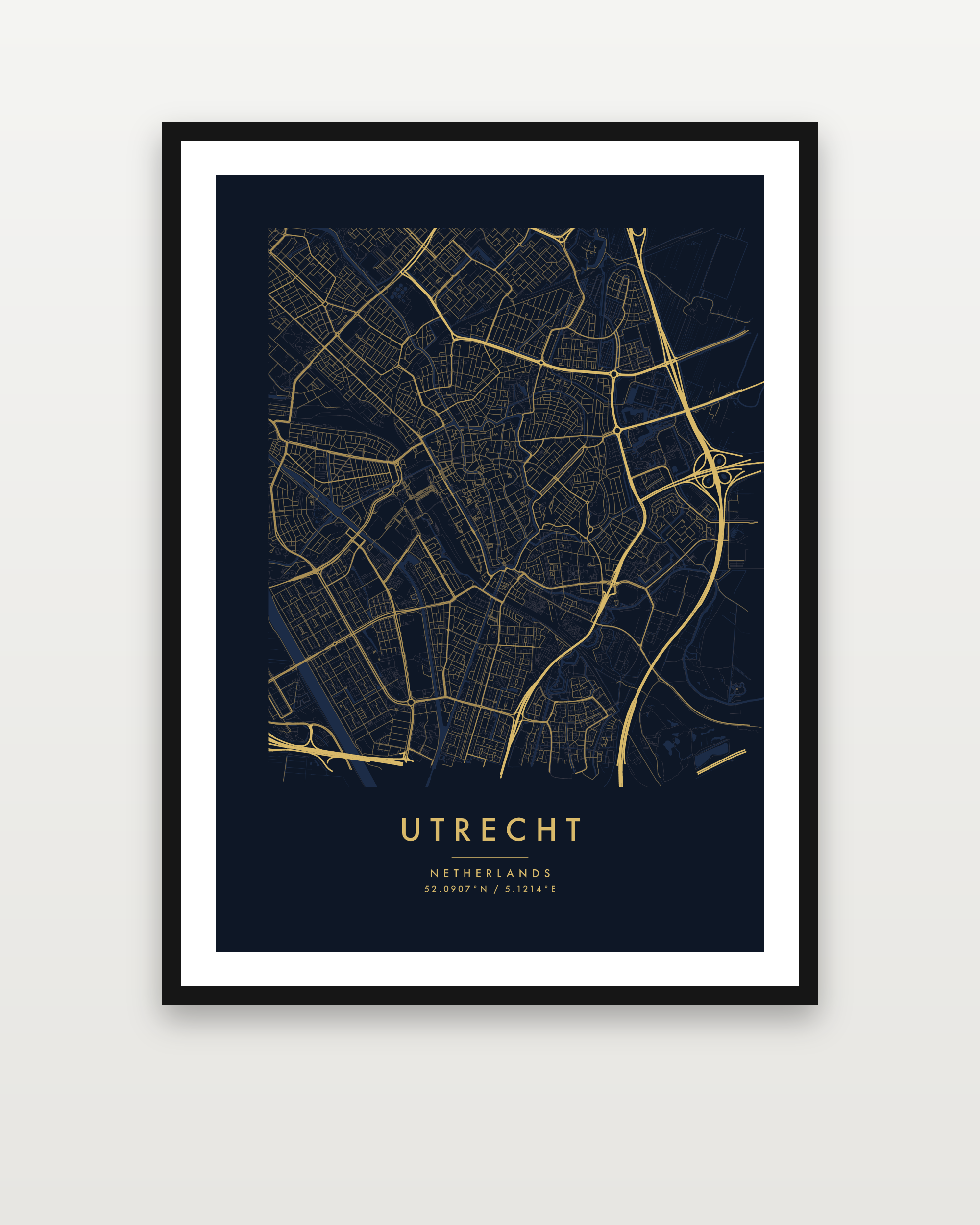 City map poster, midnight theme